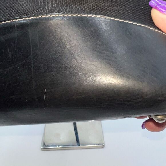 Kate Spade Made in Italy Vintage Red Square Interior Canvas and Leather Shoulder - Picture 5 of 12